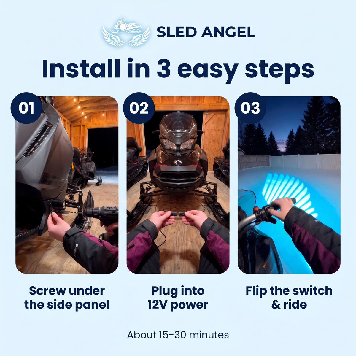 Sled Angel™ LED Wing Projector Lights